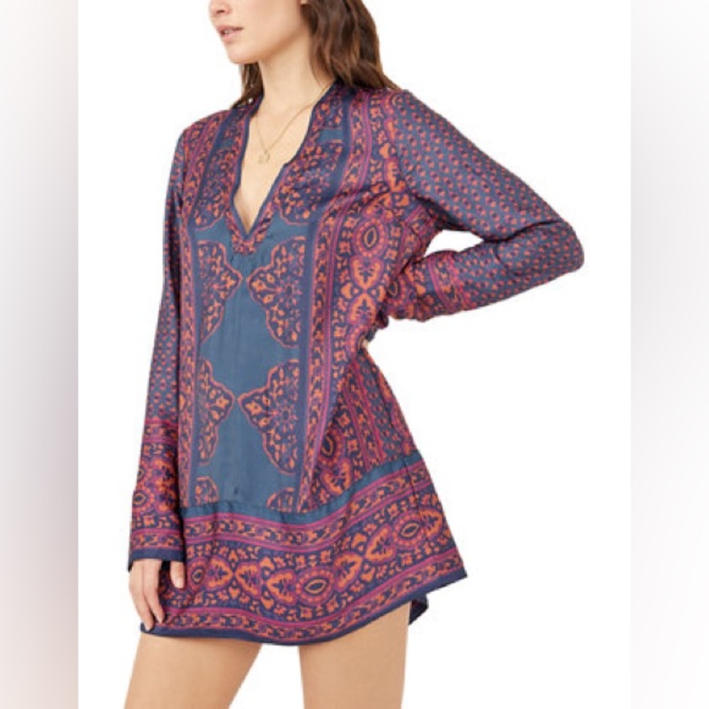 FREE PEOPLE - M - Waistless long sleeve mini dress combo